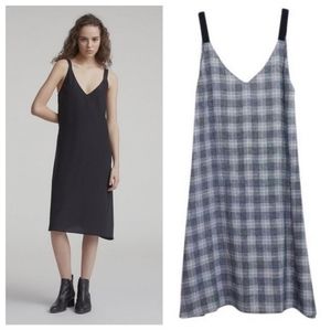NWT Rag & Bone Navy Plaid Zoe Midi Dress.